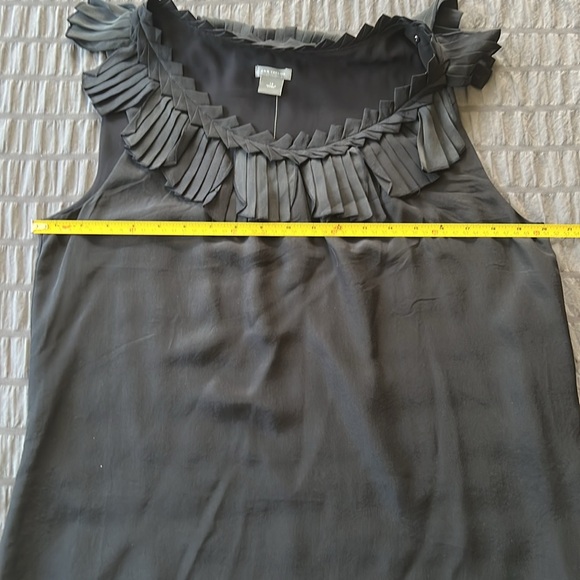 NWT Ann Taylor Pleated Collar Silk Black Blouse Top Womens Sz 14 - Picture 13 of 16